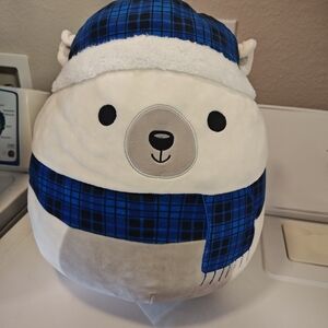 Brooke Blue Plaid Polar Bear Squishmellow Plush